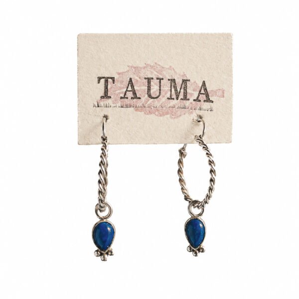 arraacdas en plata entorchadas con lapislazuli